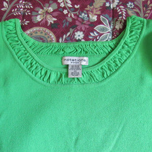 NOTATIONS GREEN TOP PLUS SIZE 2X
